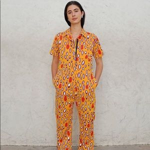 Nooworks orange raspberry coveralls jumpsuit M